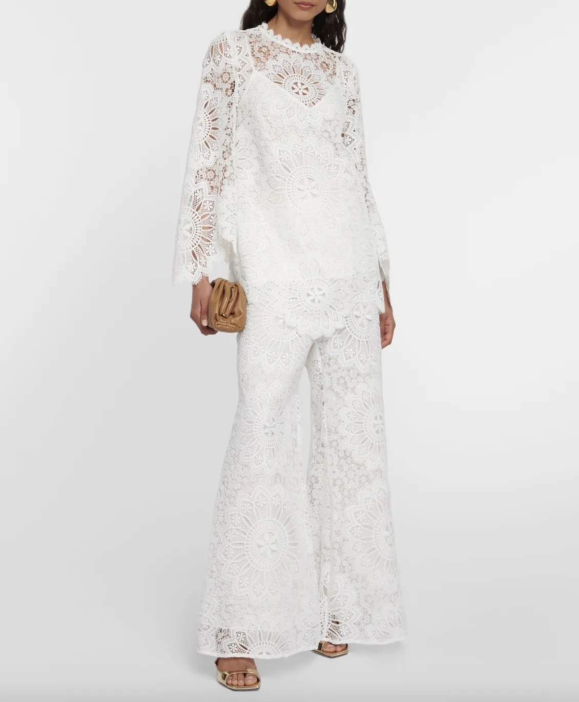 Zimmermann  |Casual Style Long Sleeves Plain Cotton Party Style Lace